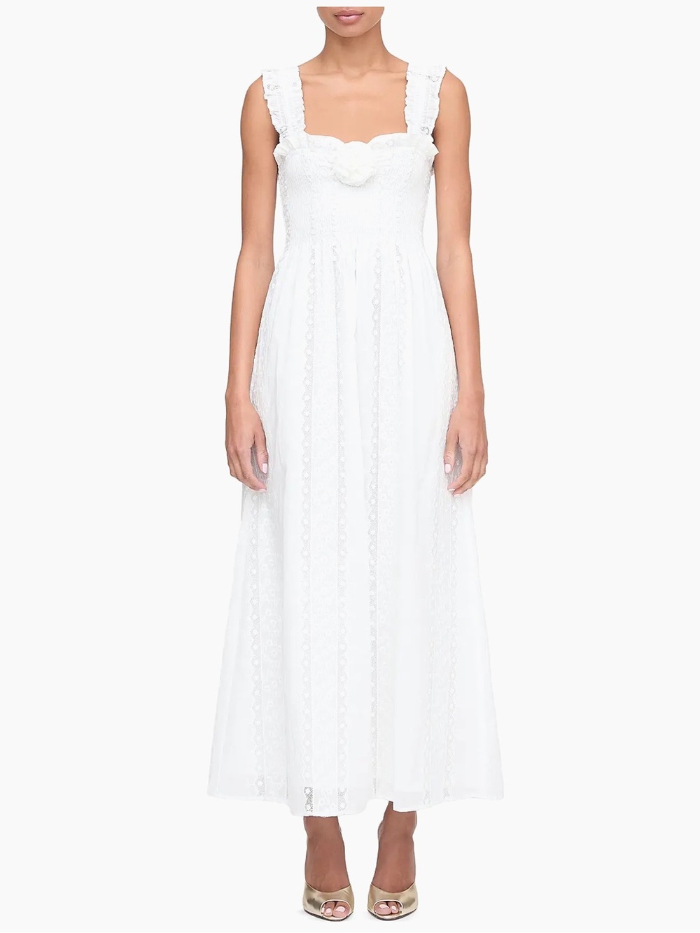 Hill House Home The Rosetta Nap Dress - White Voile Broderie Size L - Picture 4 of 10